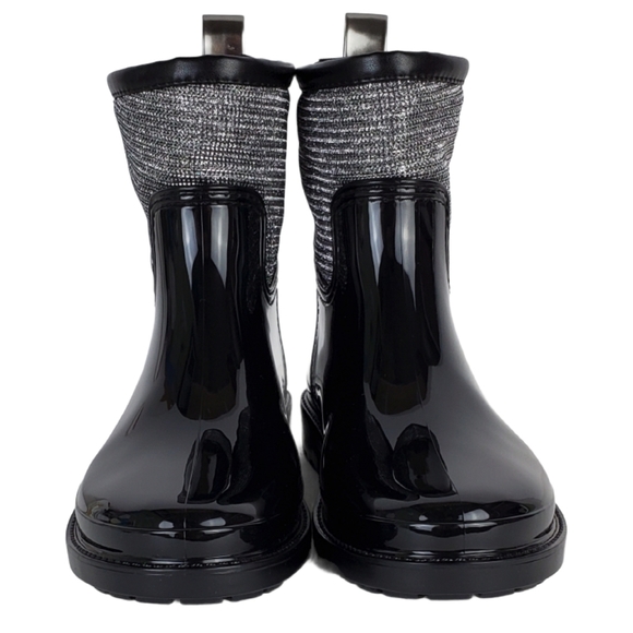 New Michael Kors blakely mesh rain boots black pull on winter outdoor casual - Picture 8 of 13